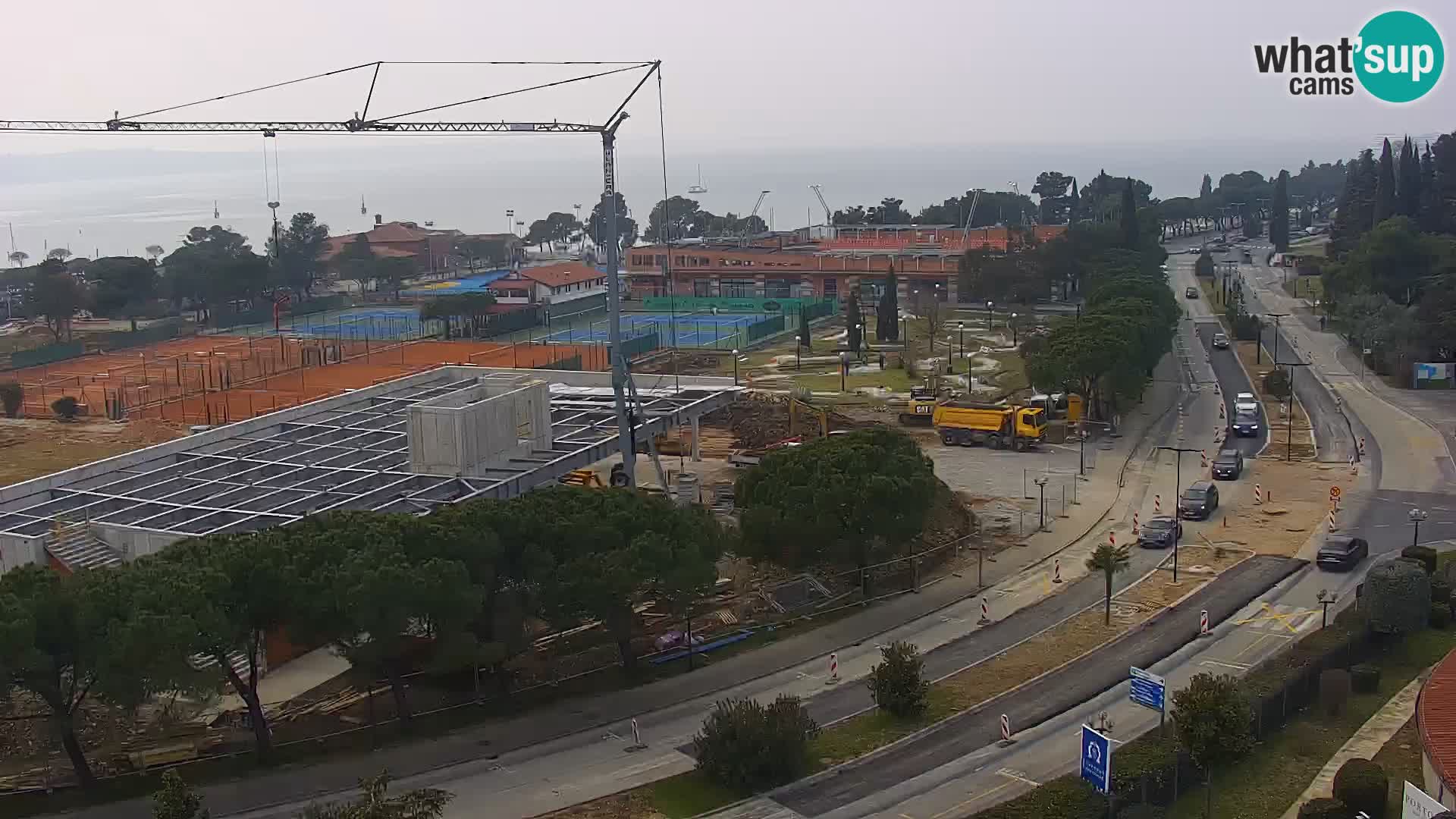 Portorož Webcam – Blick auf den Yachthafen und die Tennisplätze