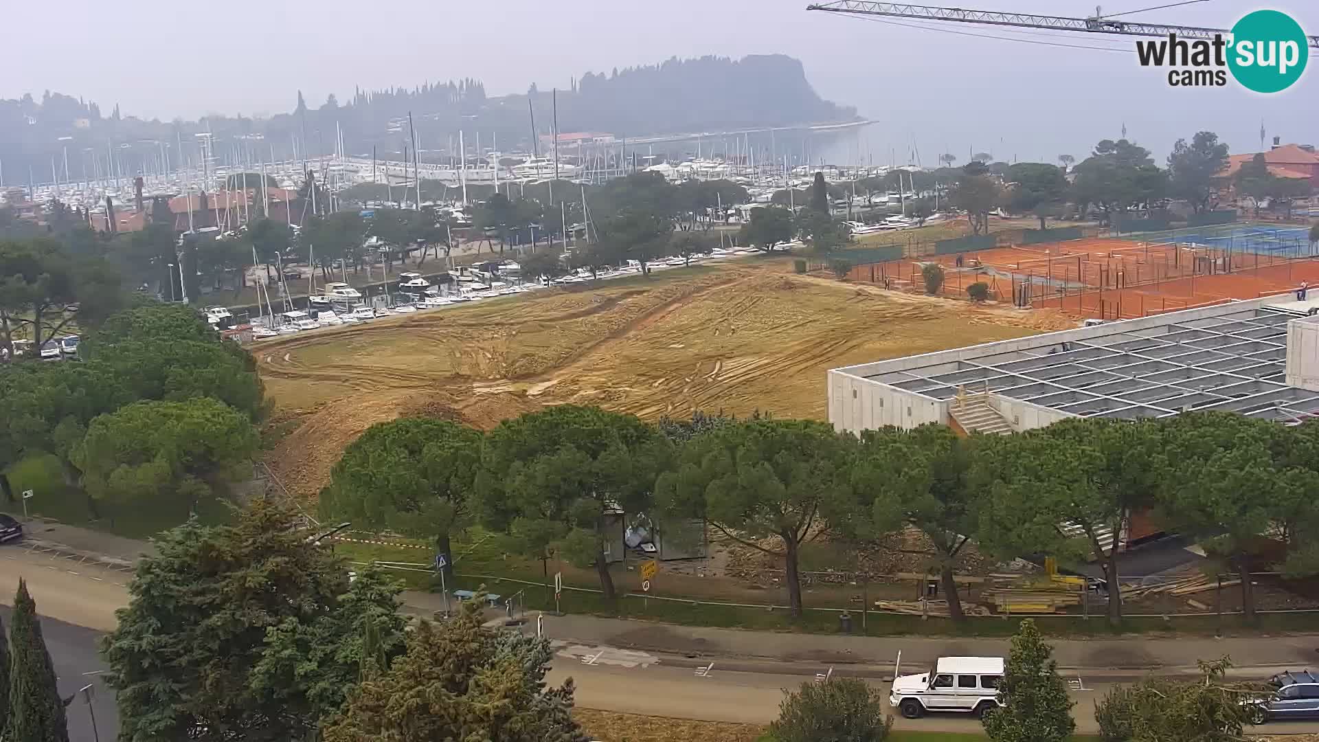 Portorož Webcam – Blick auf den Yachthafen und die Tennisplätze