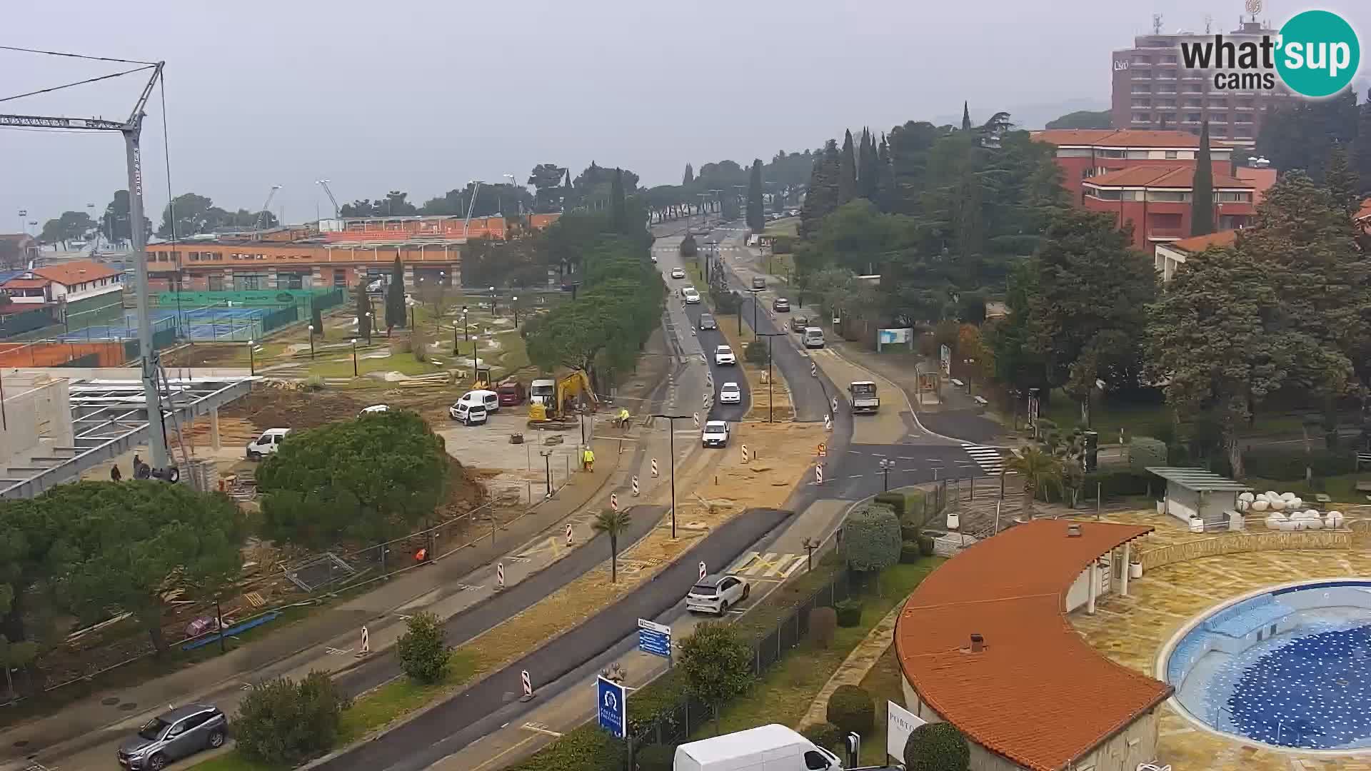 Portorož Live Webcam – vue sur la marina et les courts de tennis