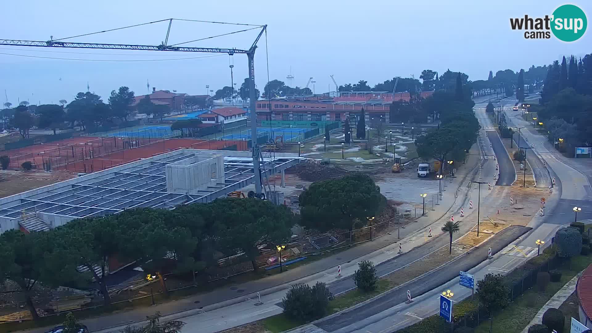 Portorož Webcam – Blick auf den Yachthafen und die Tennisplätze