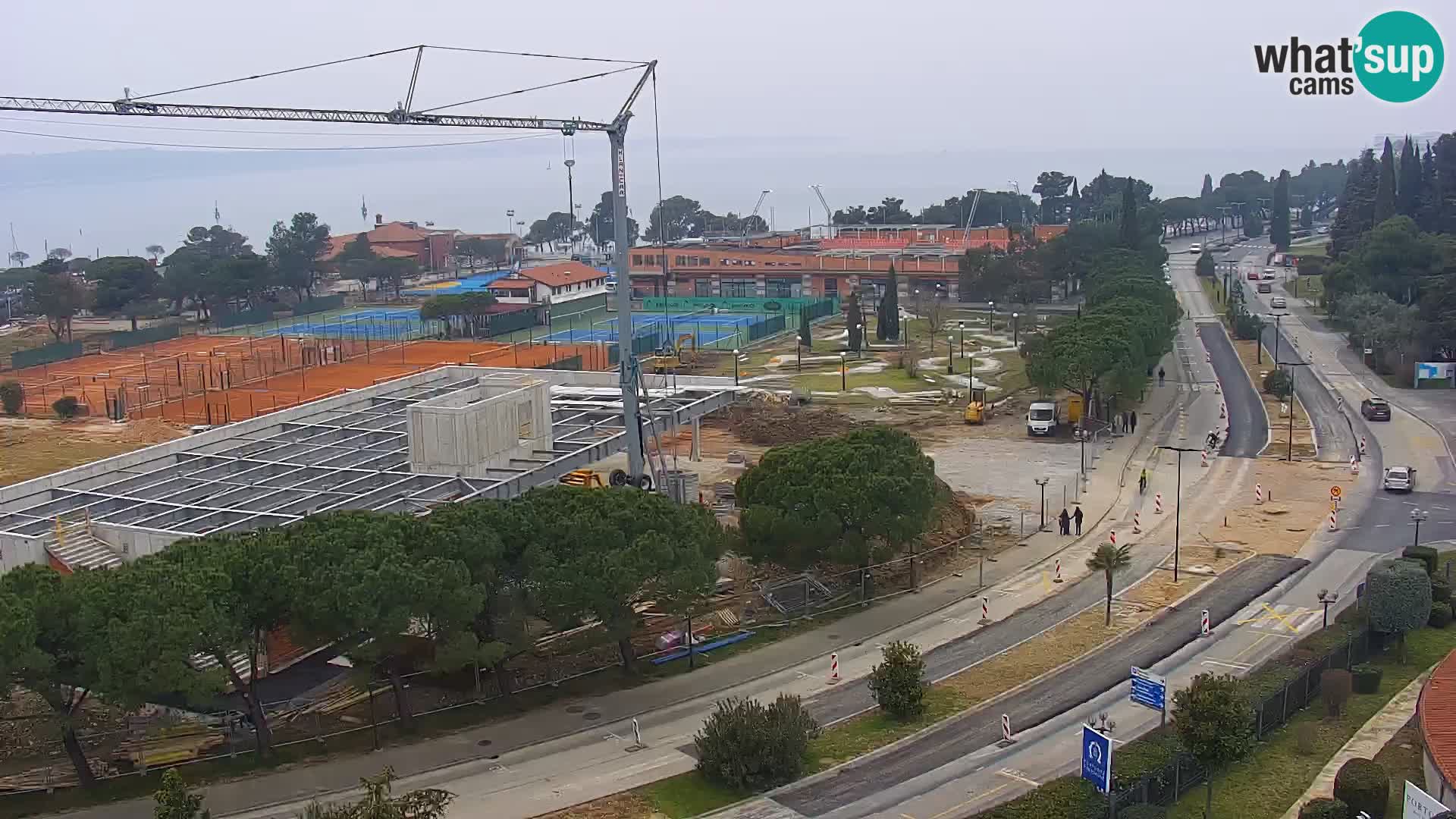 Portorož Live Webcam – view of the marina and tennis courts