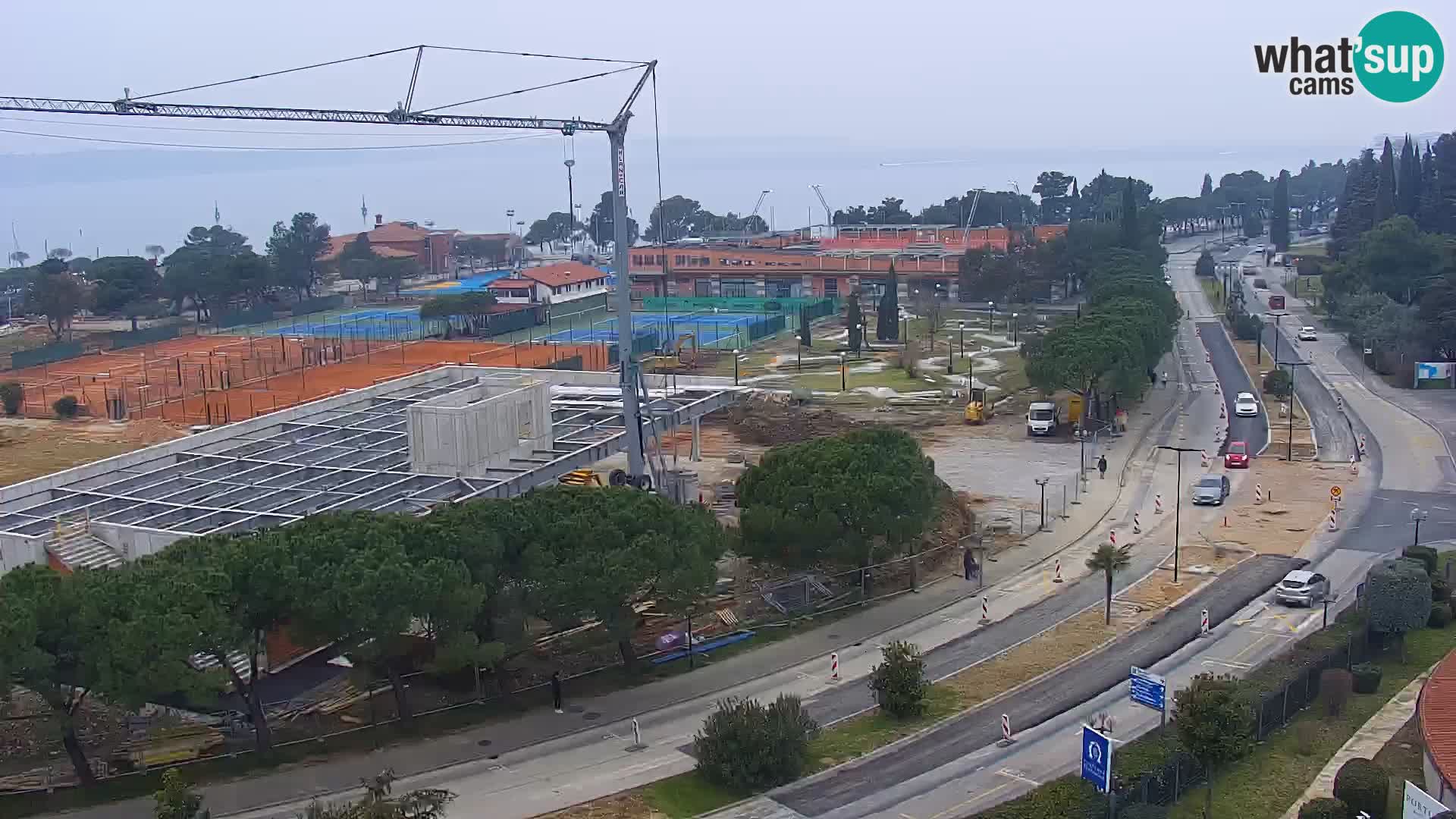 Portorož Webcam – Blick auf den Yachthafen und die Tennisplätze