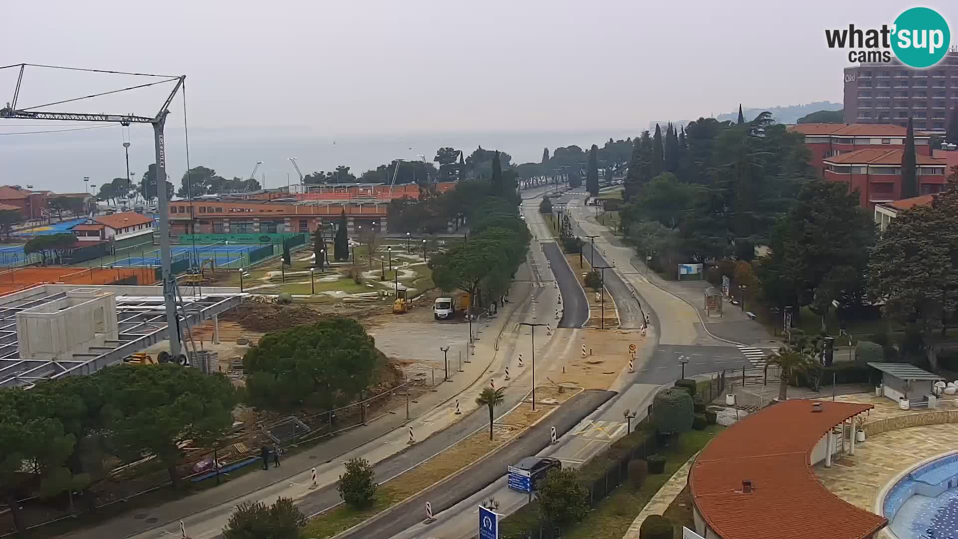 Portorož Webcam – Blick auf den Yachthafen und die Tennisplätze