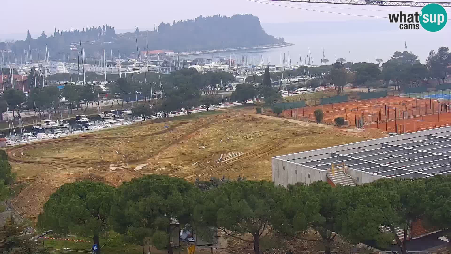 Portorož Live Webcam – view of the marina and tennis courts