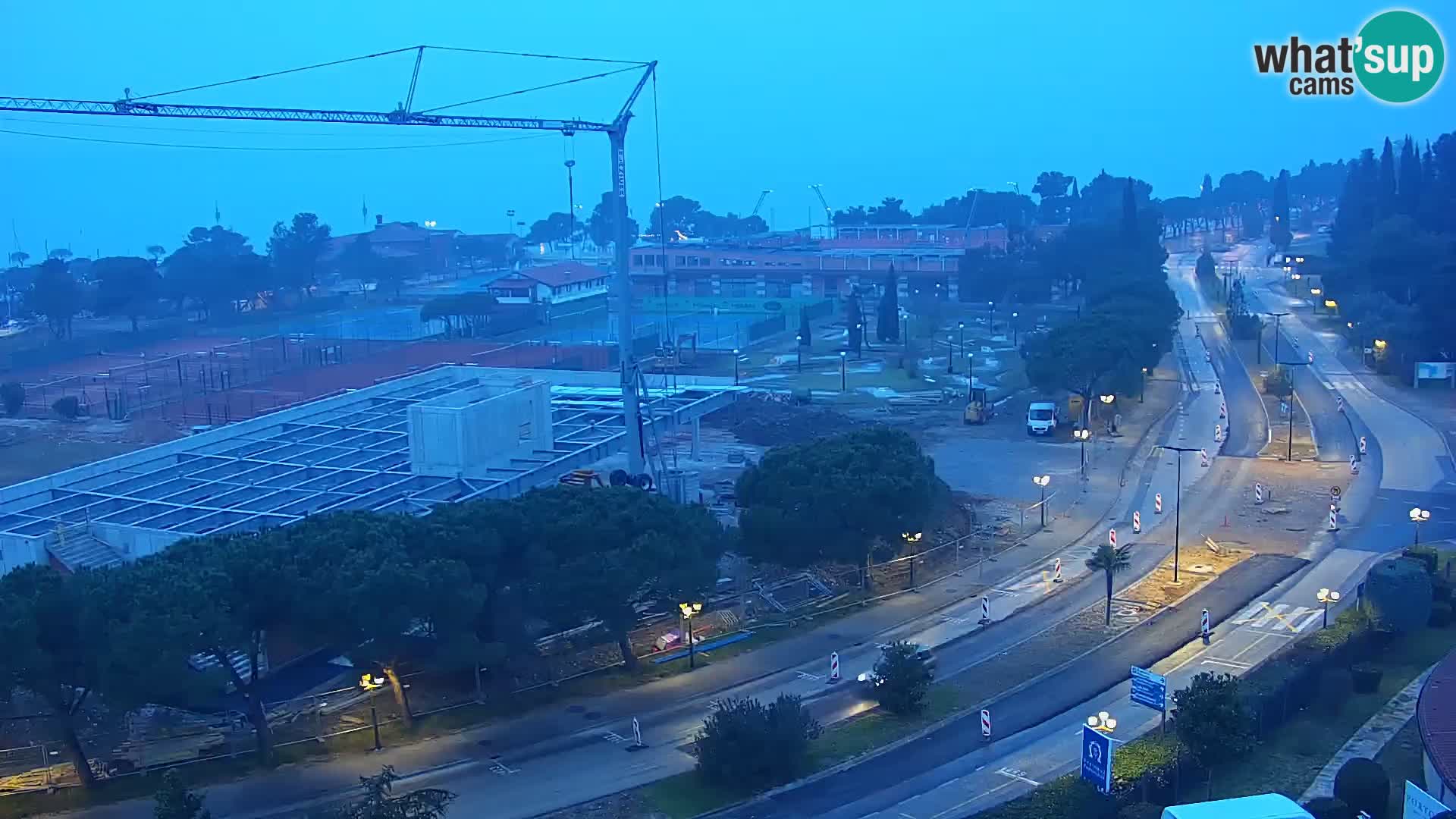 Portorož Live Webcam – vue sur la marina et les courts de tennis