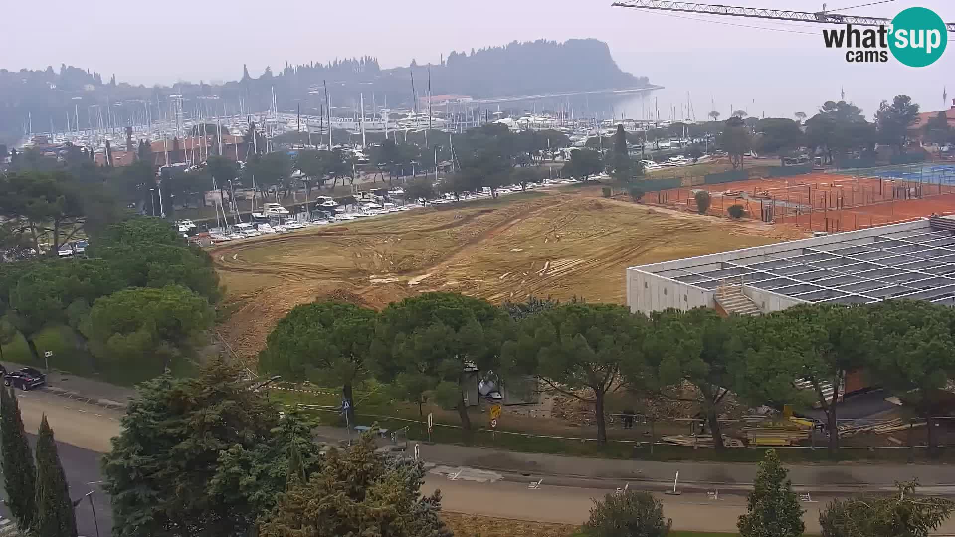 Portorož Webcam – Blick auf den Yachthafen und die Tennisplätze