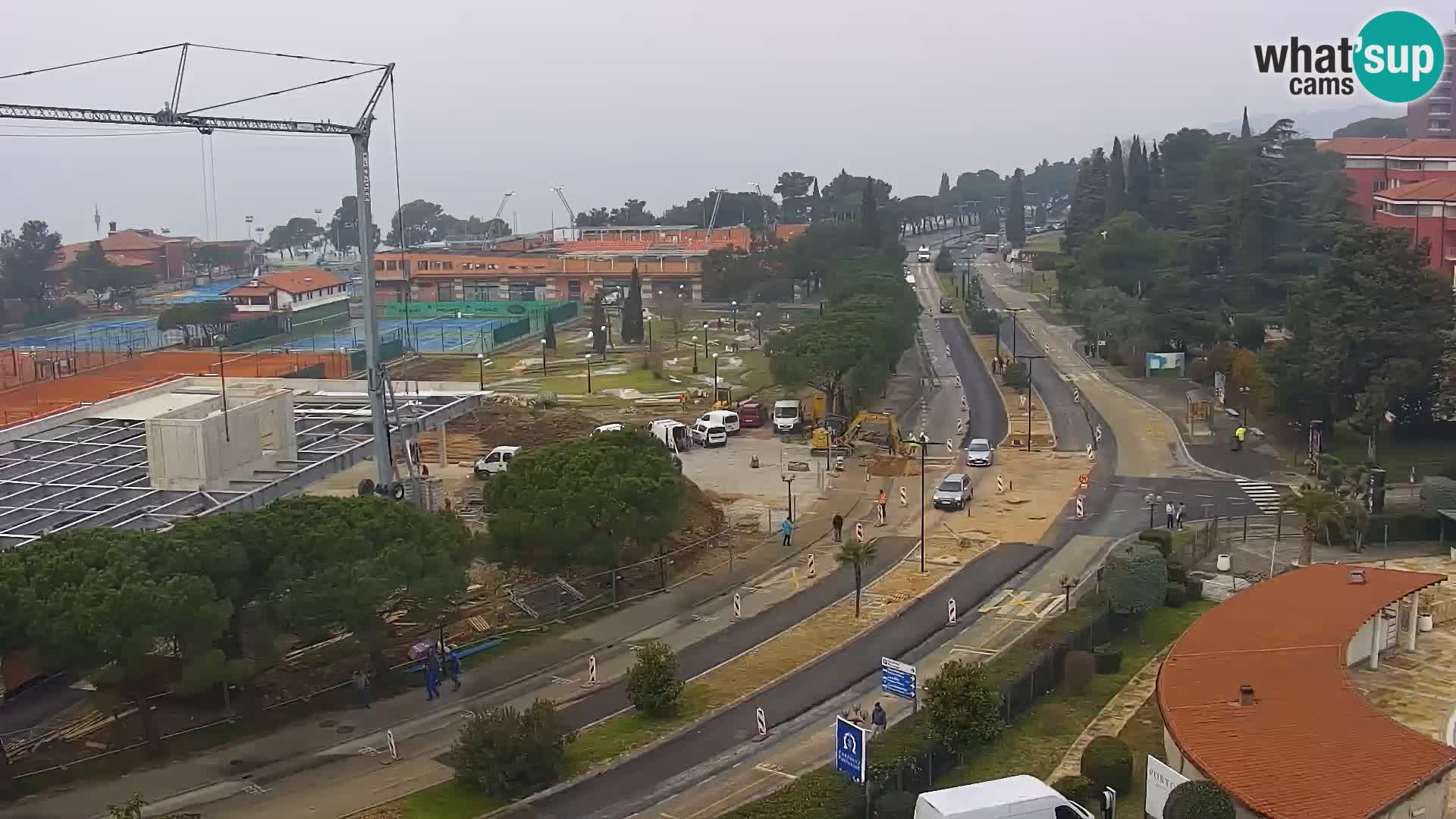 Portorož camera en vivo – vista del puerto deportivo y las canchas de tenis