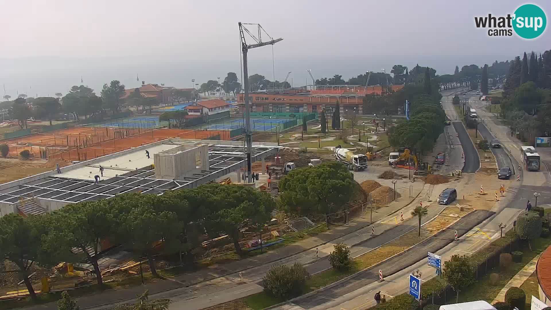 Portorož Webcam – Blick auf den Yachthafen und die Tennisplätze