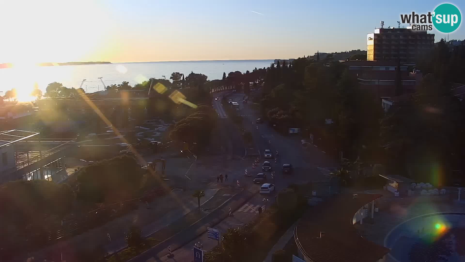 Portorož Webcam – Blick auf den Yachthafen und die Tennisplätze