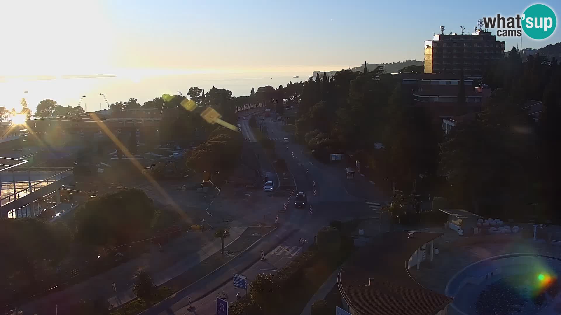 Portorož Live Webcam – view of the marina and tennis courts