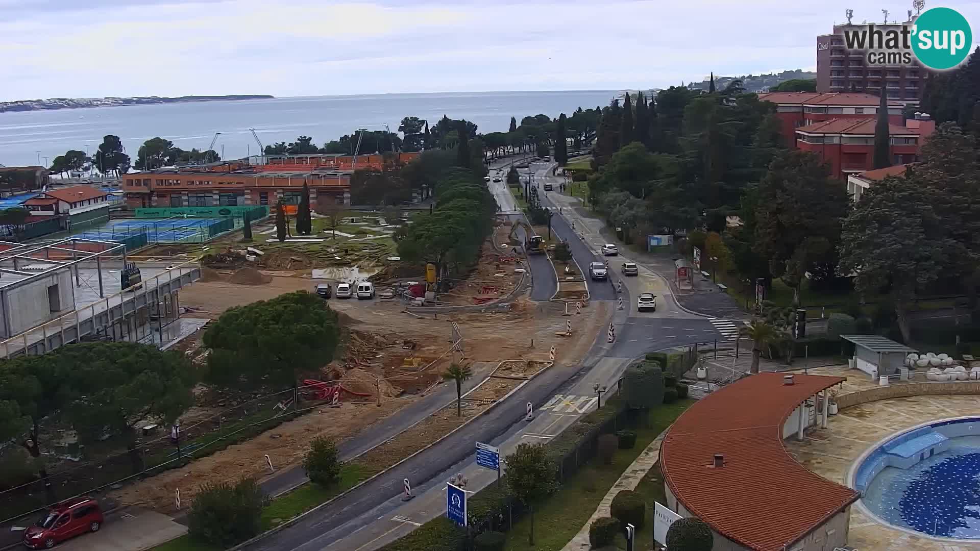 Portorož Live Webcam – view of the marina and tennis courts