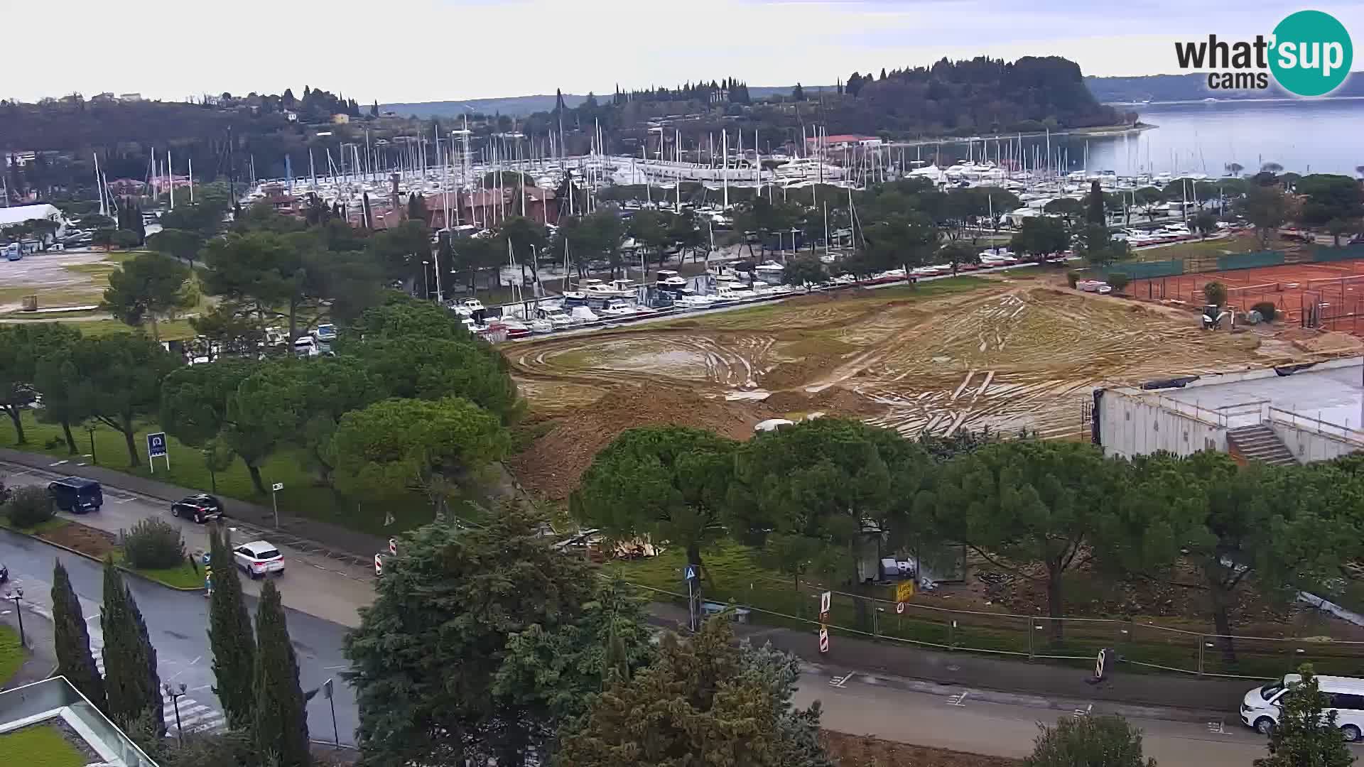 Portorož Live Webcam – view of the marina and tennis courts