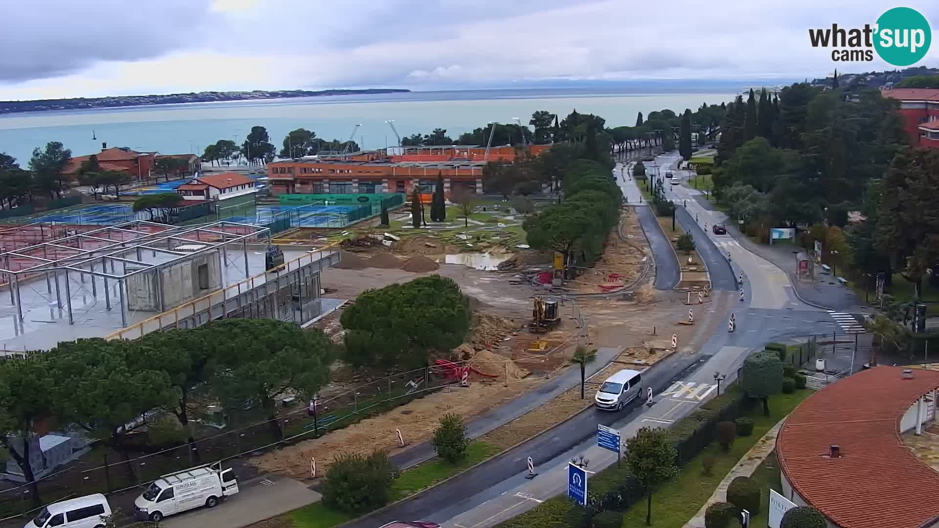 Portorož Live Webcam – view of the marina and tennis courts