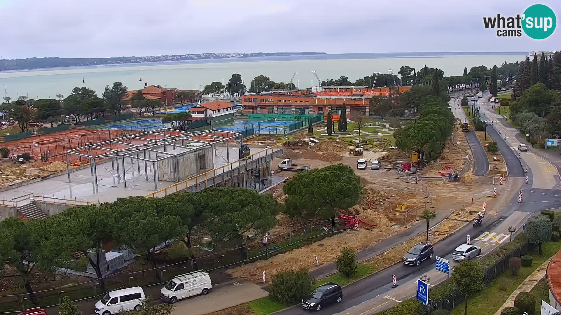 Portorož Live Webcam – view of the marina and tennis courts