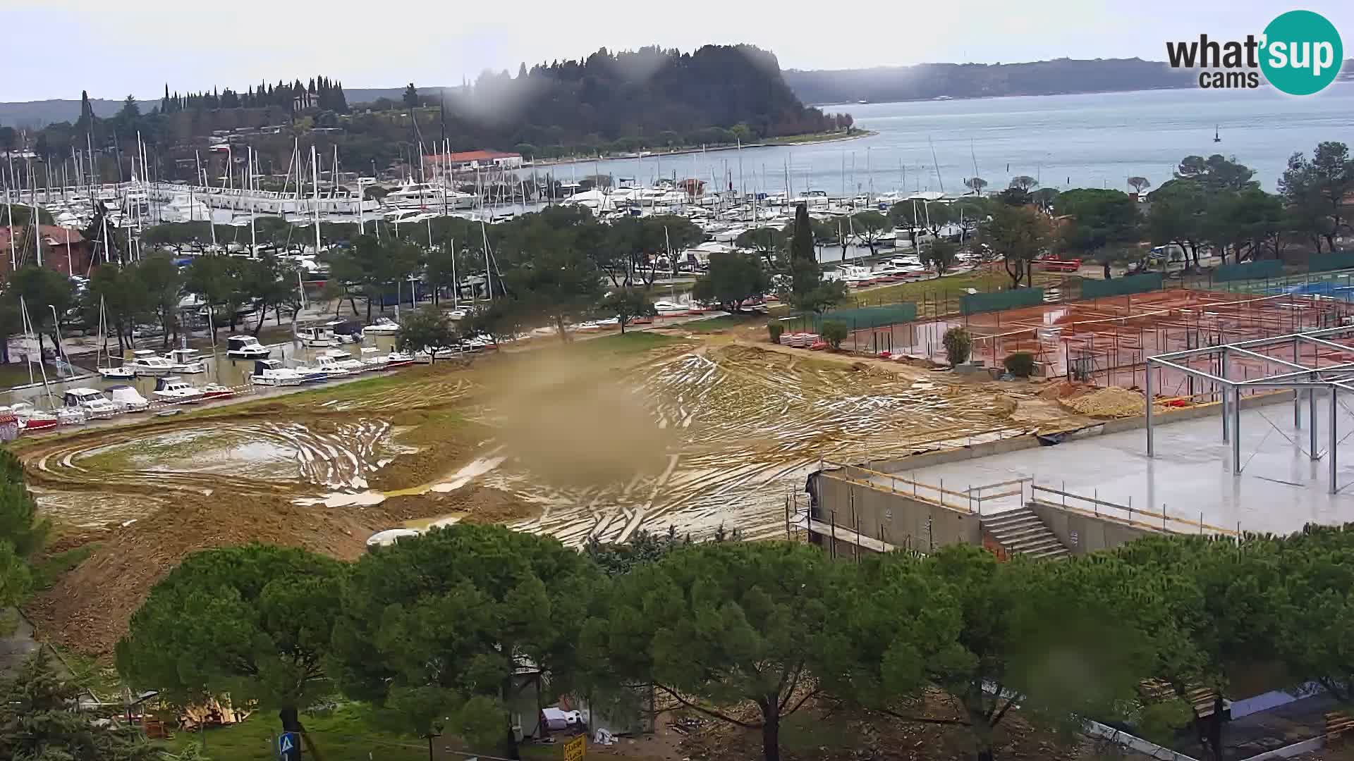 Portorož Live Webcam – view of the marina and tennis courts