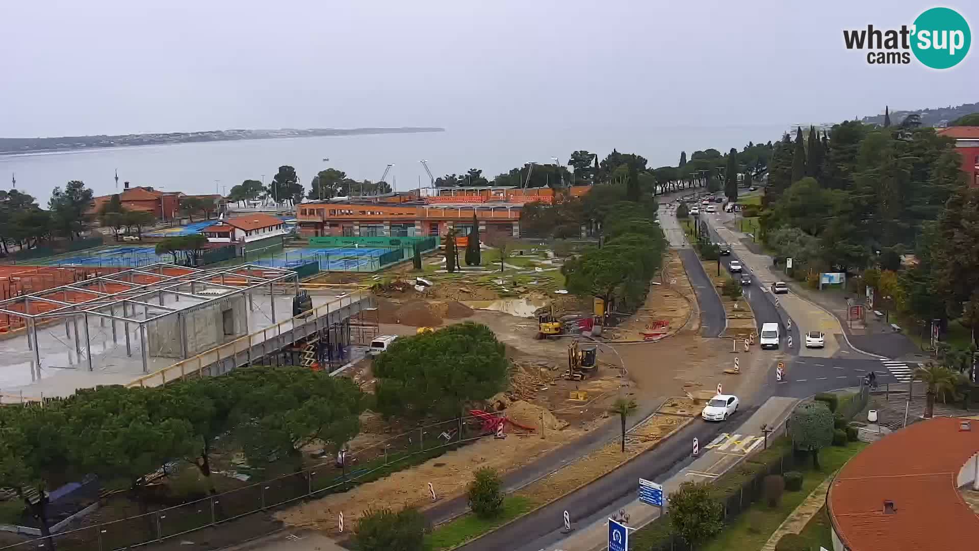 Portorož Live Webcam – view of the marina and tennis courts