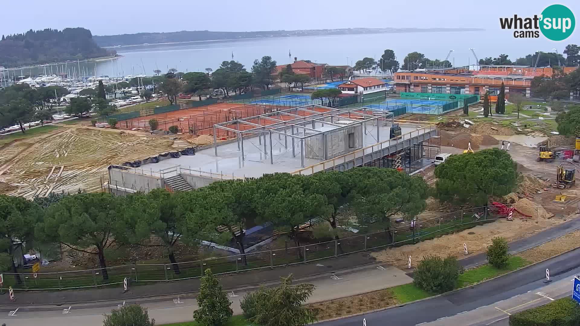 Portorož Live Webcam – view of the marina and tennis courts