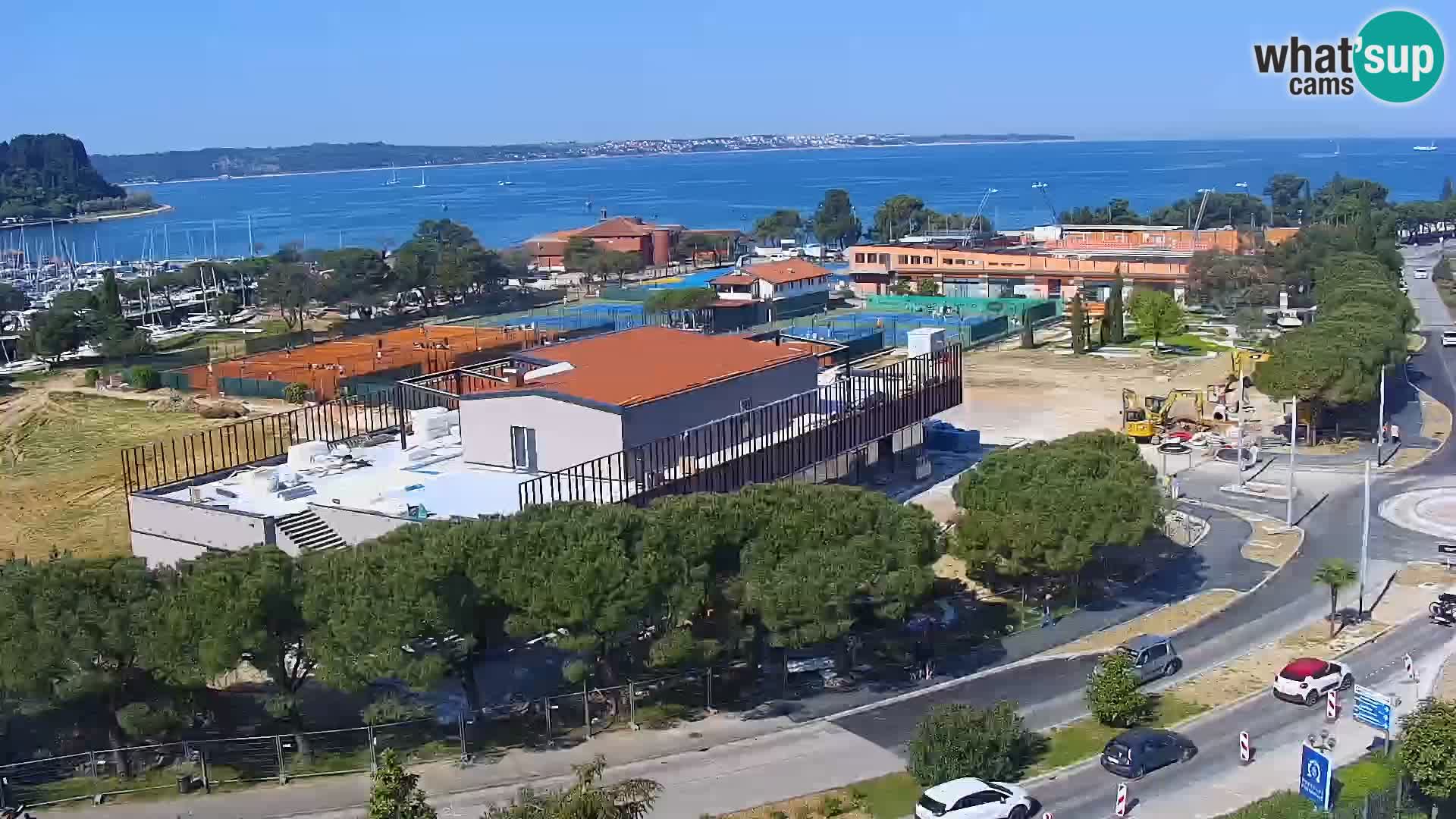 Portorož Live Webcam – view of the marina and tennis courts