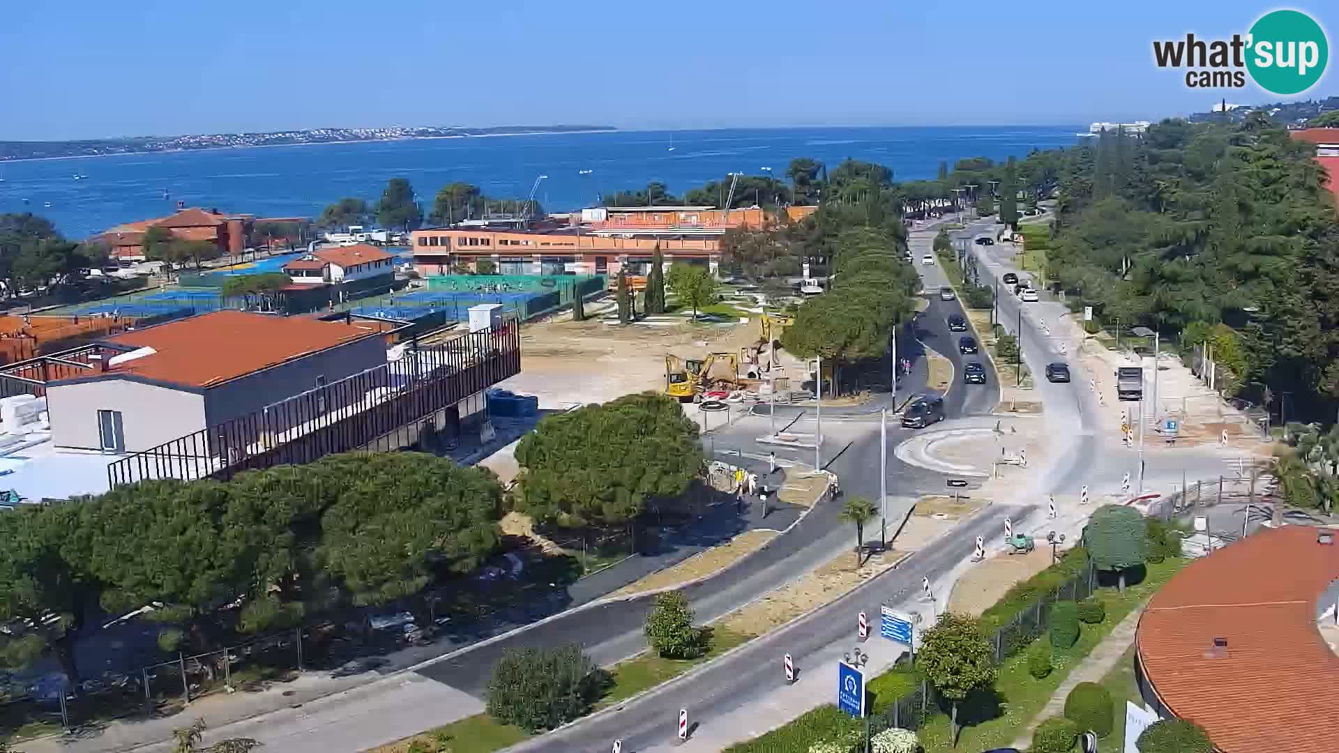 Portorož Webcam – Blick auf den Yachthafen und die Tennisplätze