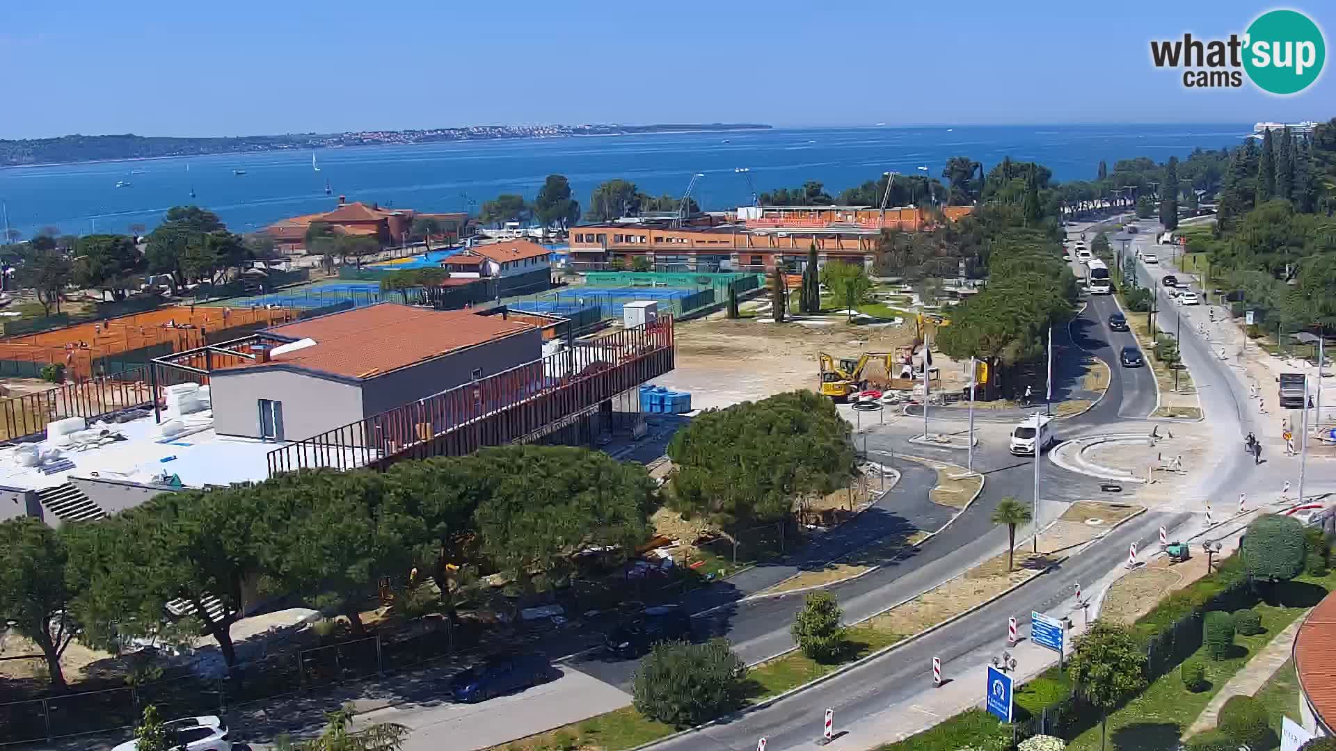 Portorož Webcam – Blick auf den Yachthafen und die Tennisplätze