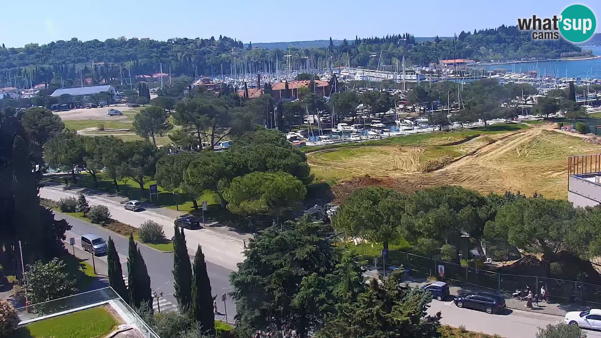 Portorož Live Webcam – view of the marina and tennis courts