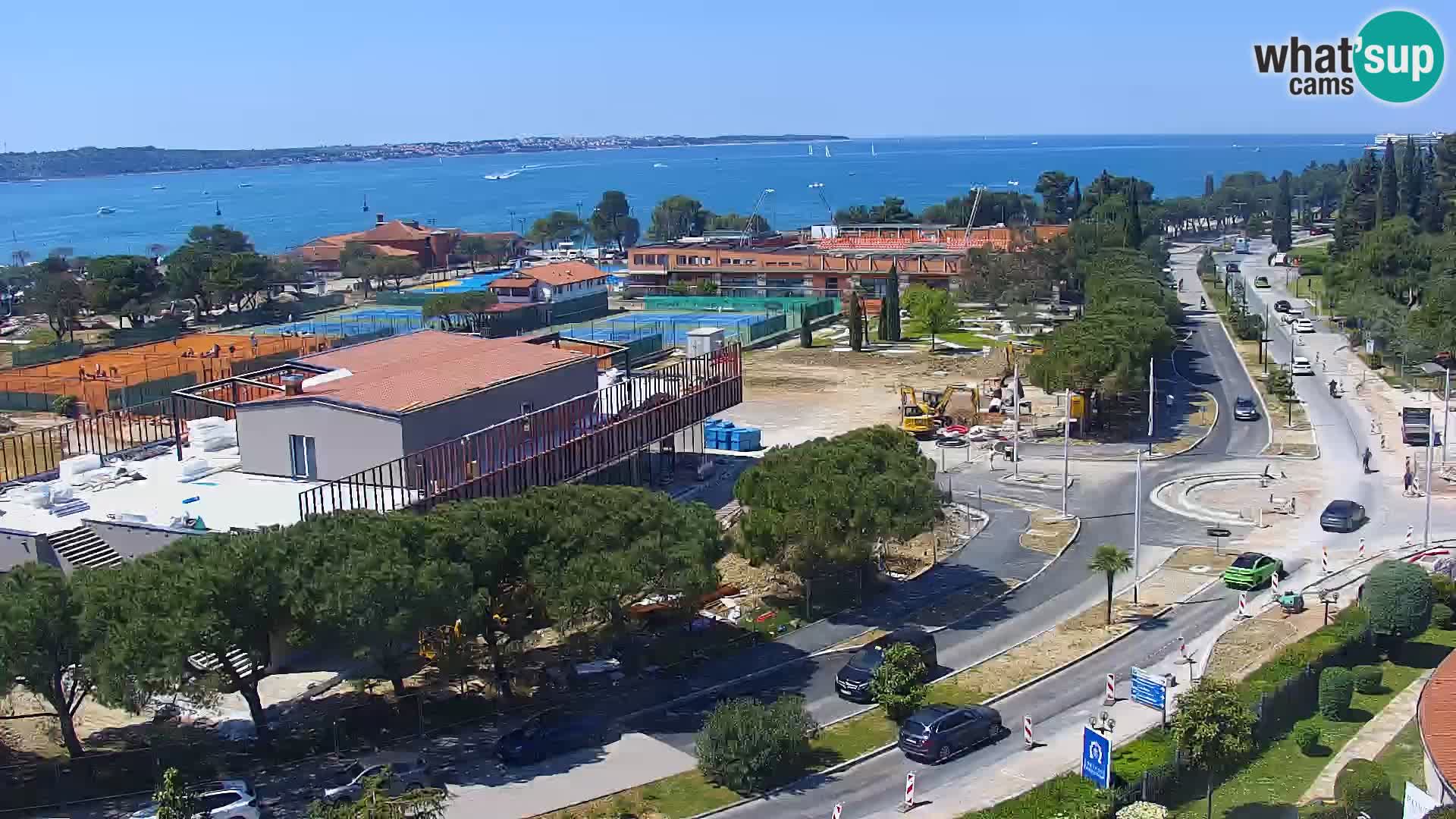 Portorož Webcam – Blick auf den Yachthafen und die Tennisplätze