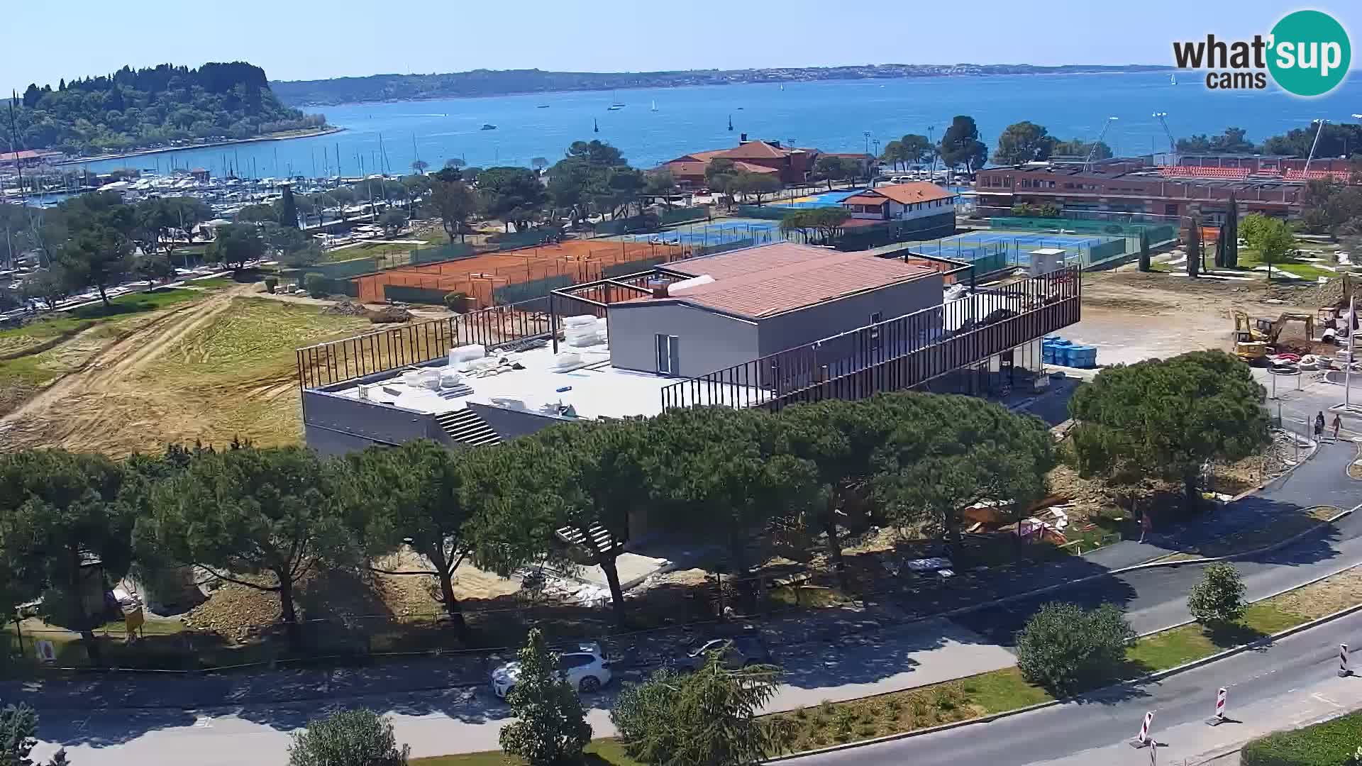Portorož Webcam – Blick auf den Yachthafen und die Tennisplätze