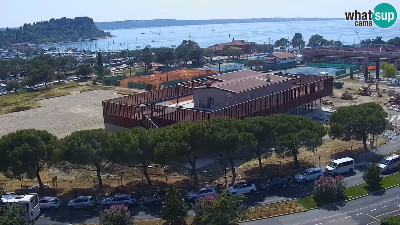 Portorož Live Webcam – view of the marina and tennis courts
