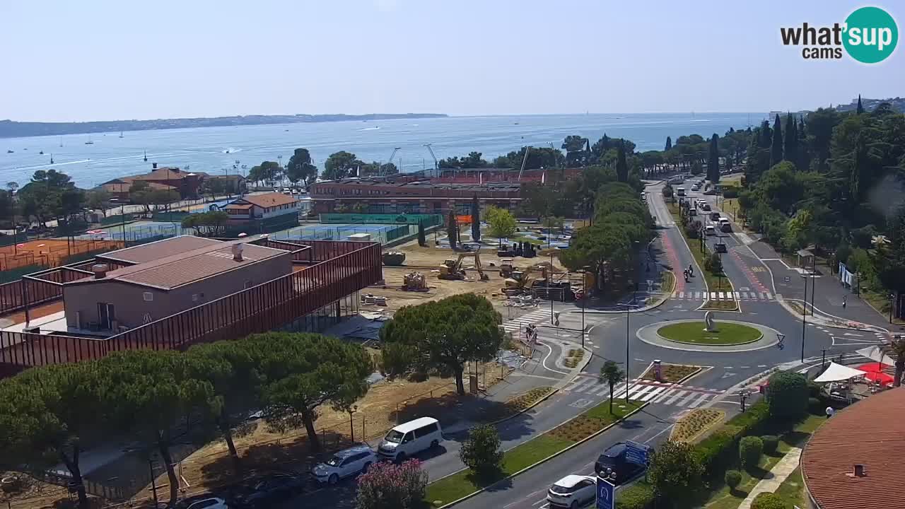 Portorož Live Webcam – view of the marina and tennis courts