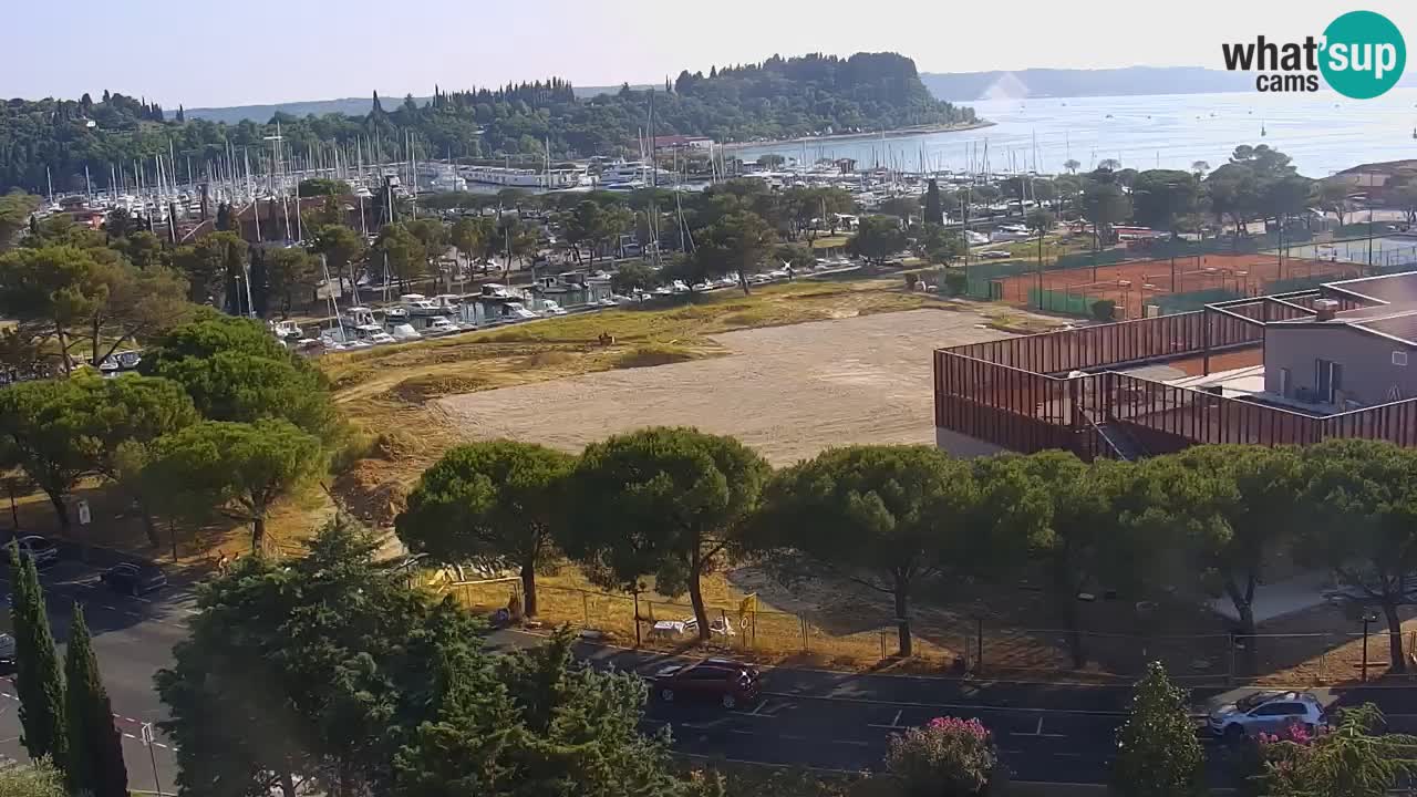 Portorož Live Webcam – view of the marina and tennis courts