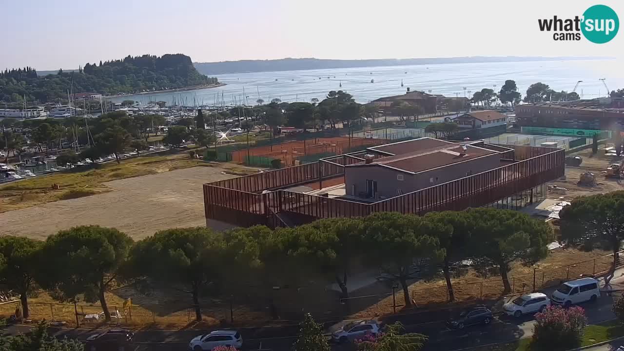 Portorož Live Webcam – view of the marina and tennis courts