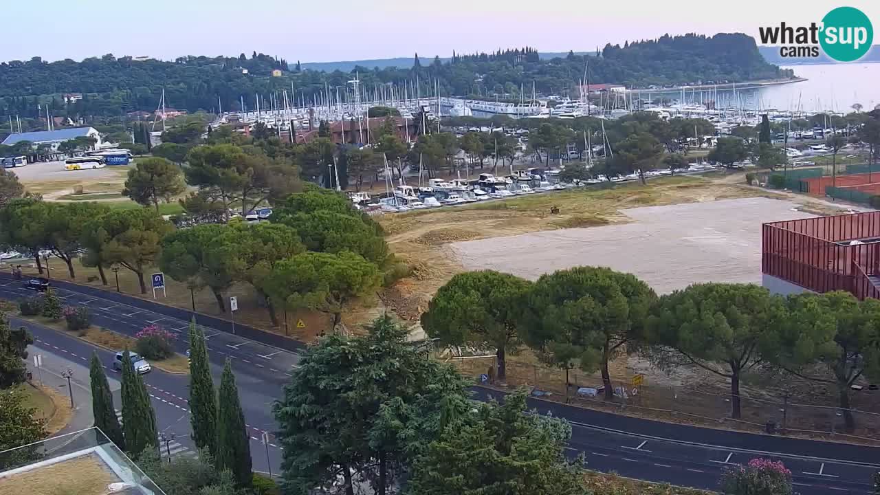 Portorož Live Webcam – view of the marina and tennis courts