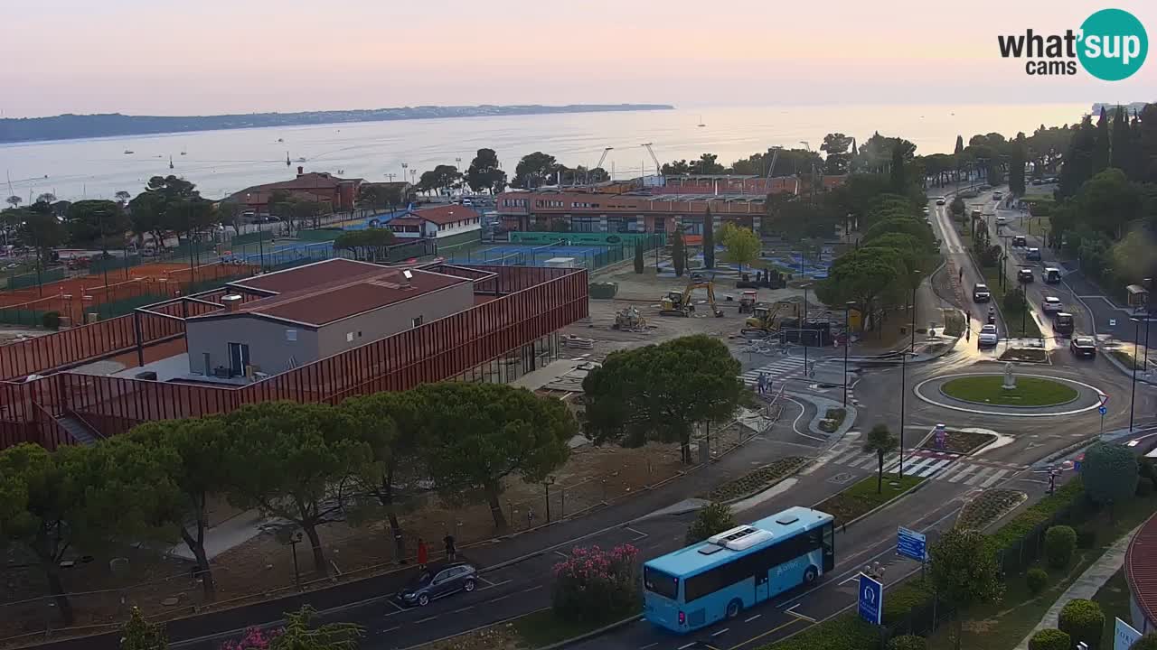 Portorož Live Webcam – view of the marina and tennis courts