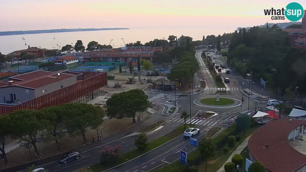 Portorož Live Webcam – view of the marina and tennis courts