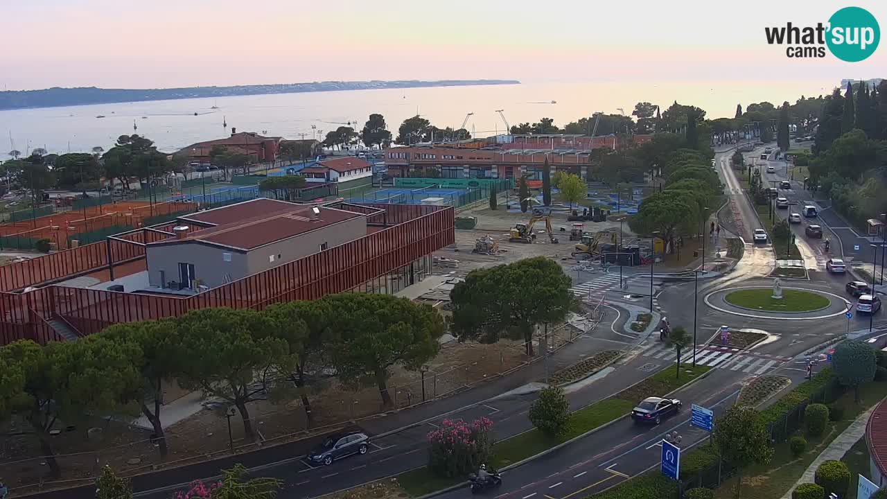 Portorož Live Webcam – view of the marina and tennis courts