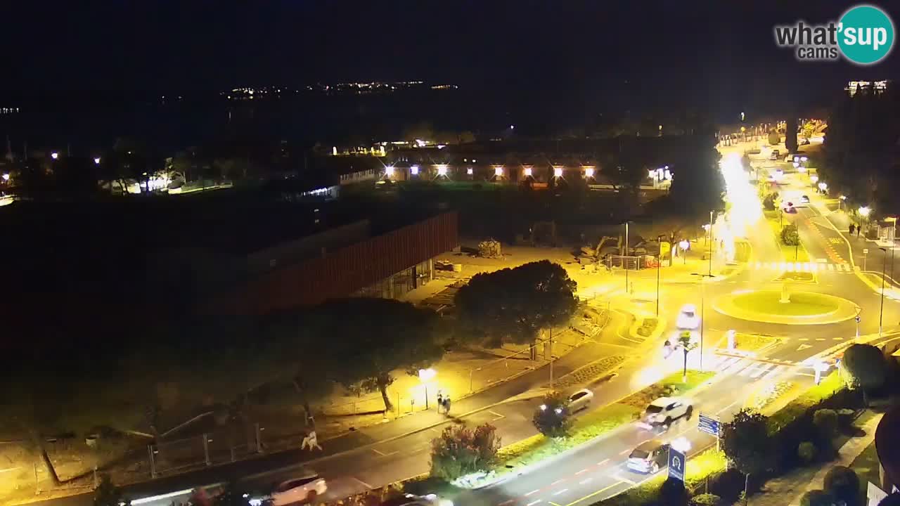 Portorož Webcam – Blick auf den Yachthafen und die Tennisplätze