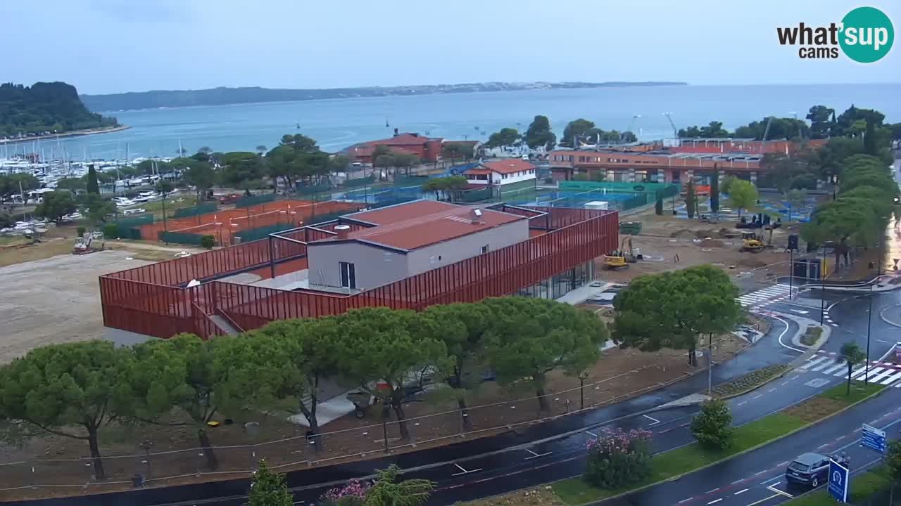 Portorose Live Webcam – vista sulla marina e i campi da tennis