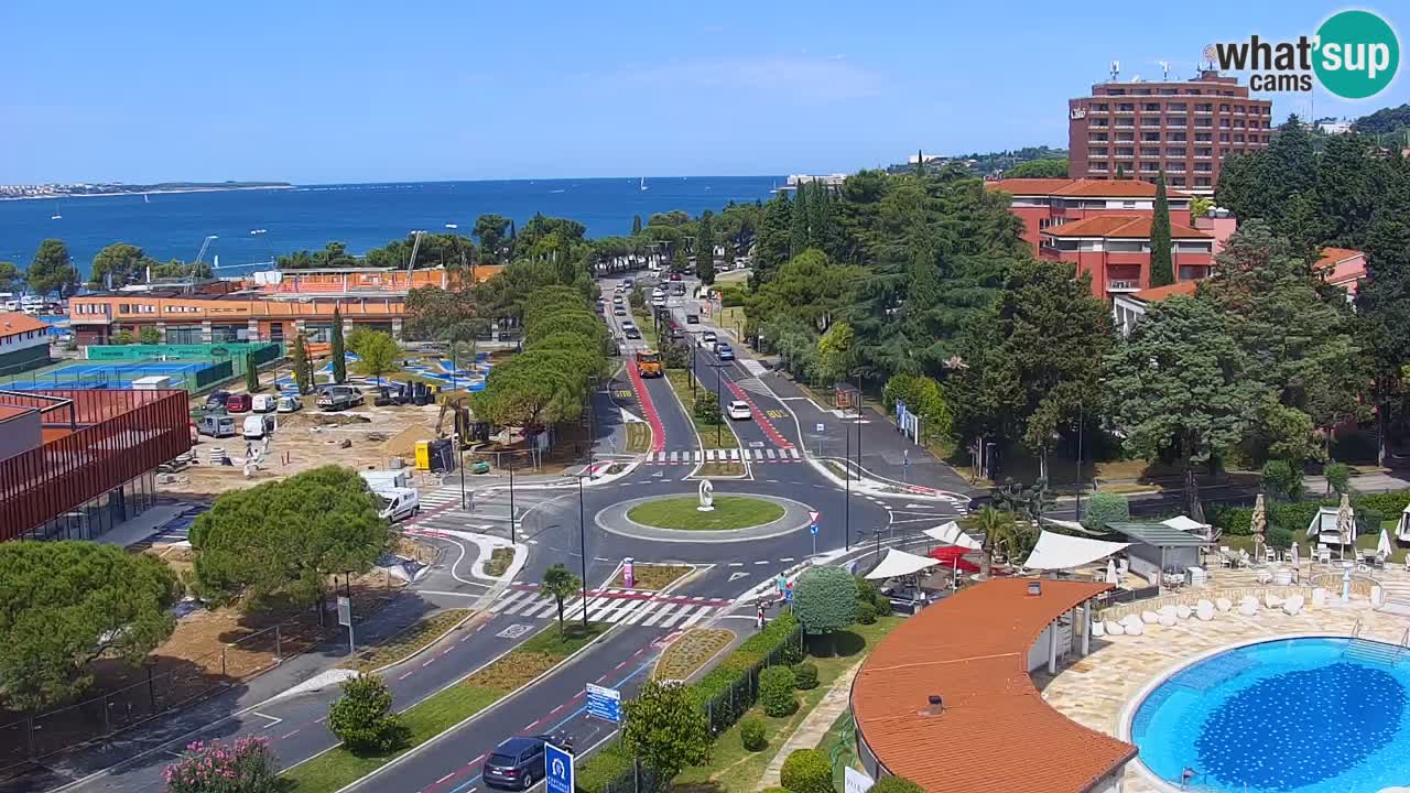 Portorož Live Webcam – vue sur la marina et les courts de tennis