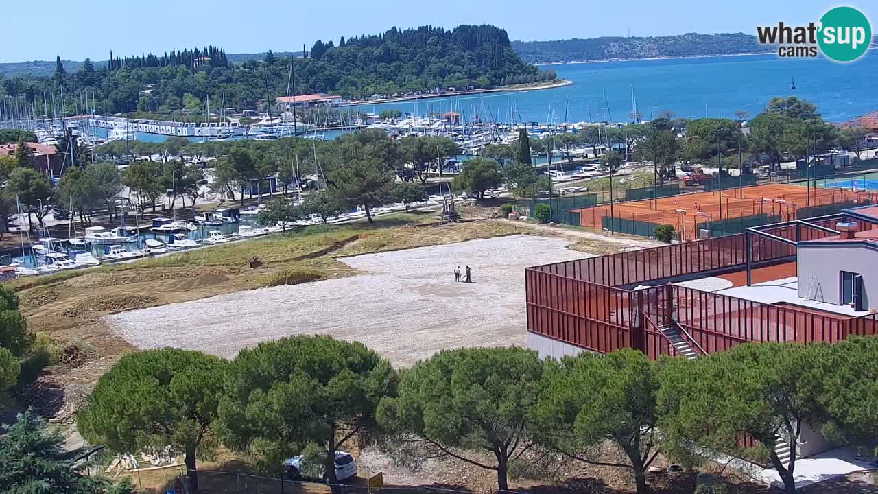 Portorož Live Webcam – view of the marina and tennis courts