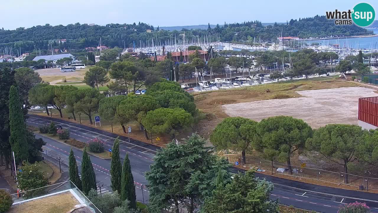 Portorož Webcam – Blick auf den Yachthafen und die Tennisplätze