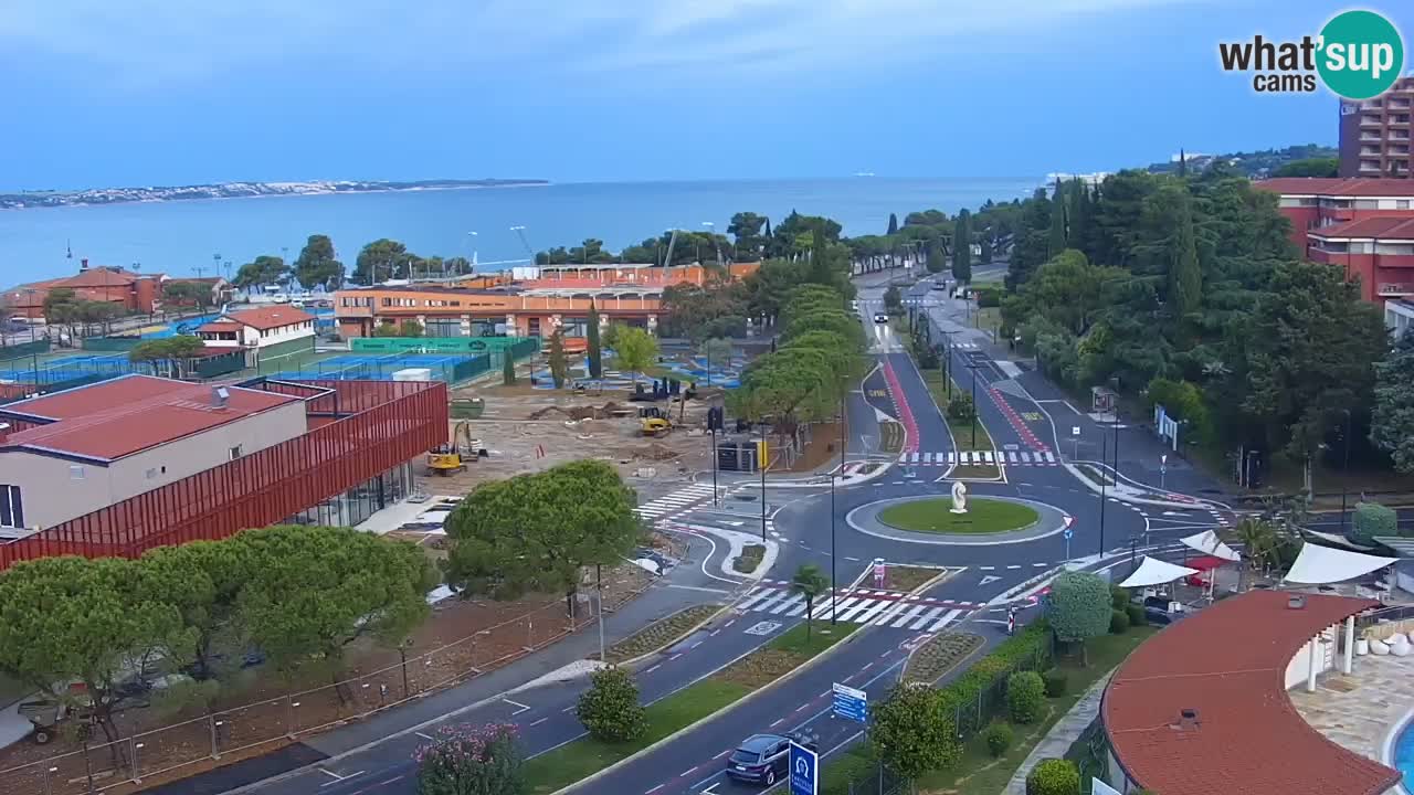 Portorož Webcam – Blick auf den Yachthafen und die Tennisplätze