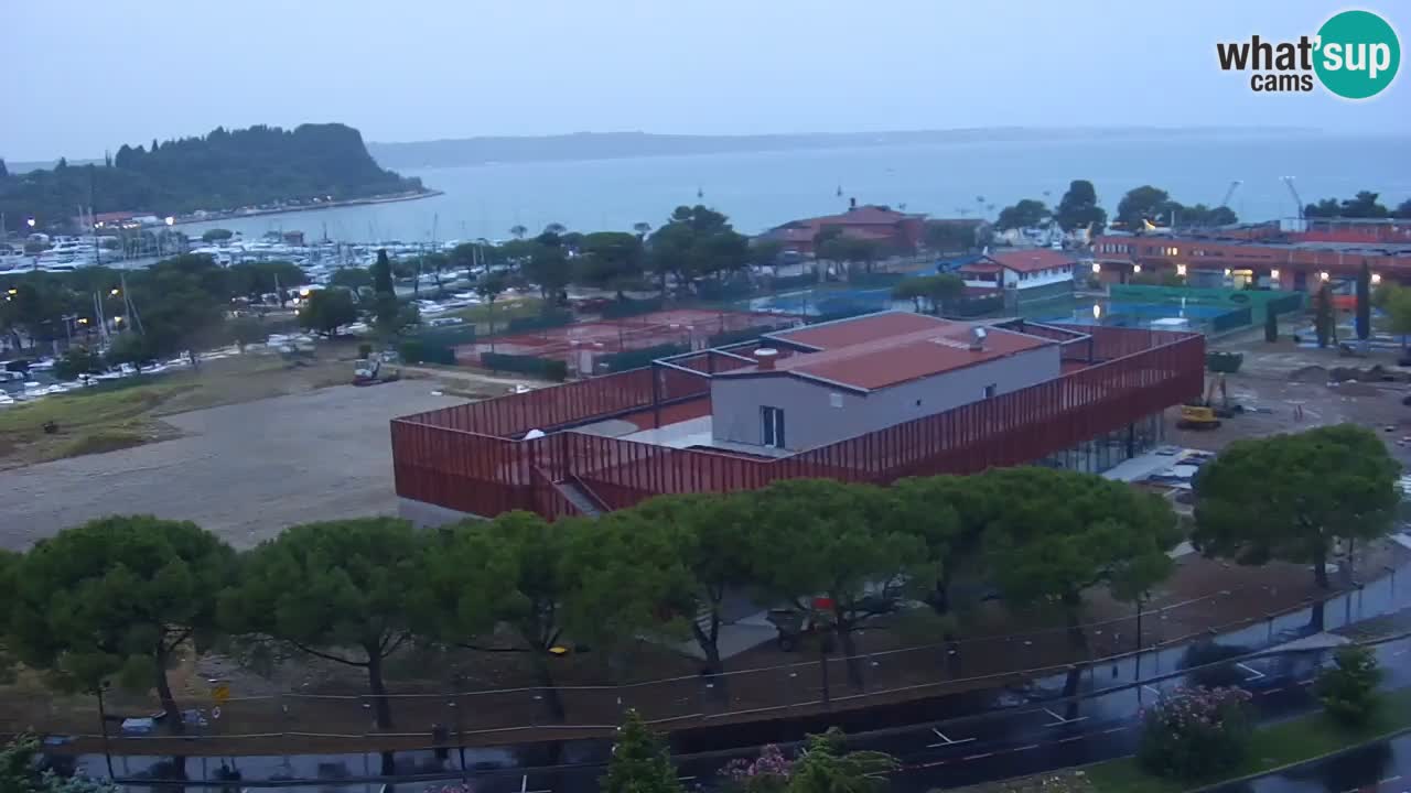 Portorose Live Webcam – vista sulla marina e i campi da tennis
