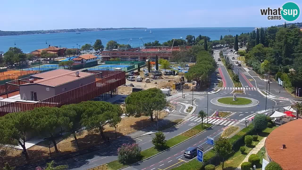 Portorose Live Webcam – vista sulla marina e i campi da tennis