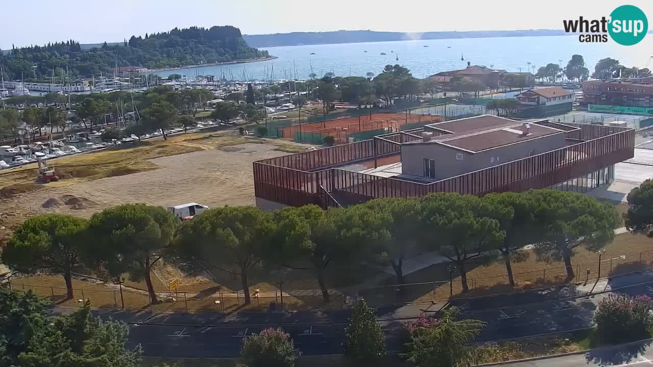 Portorož Live Webcam – view of the marina and tennis courts
