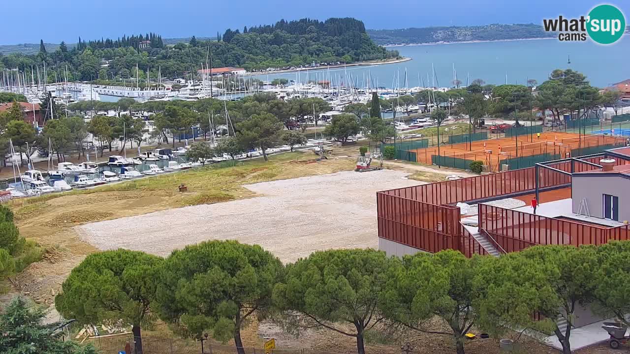 Portorož Live Webcam – view of the marina and tennis courts