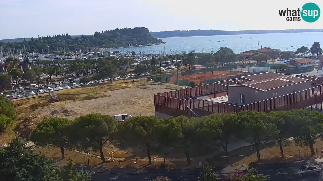 Portorož Live Webcam – view of the marina and tennis courts