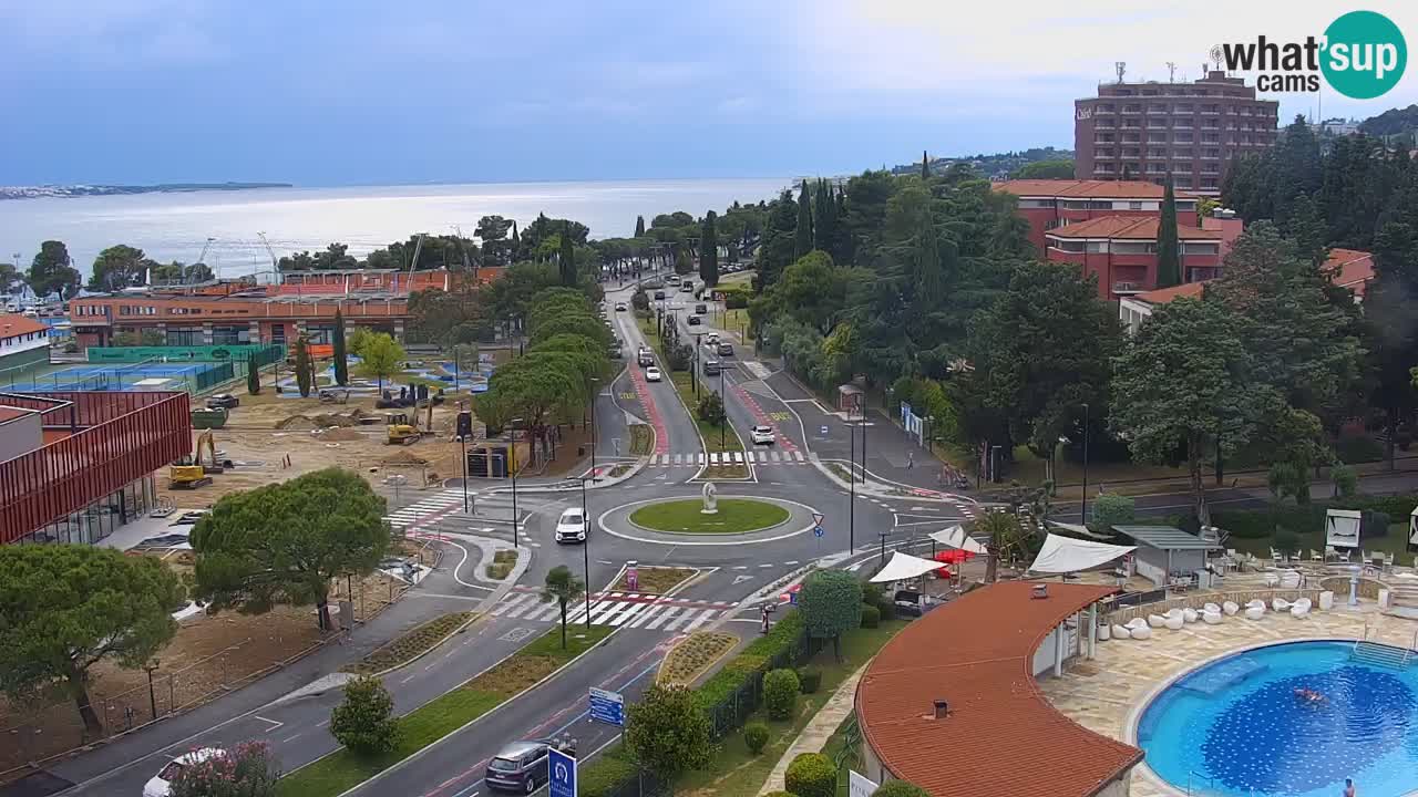 Portorož spletna kamera – pogled na marino in teniška igrišča