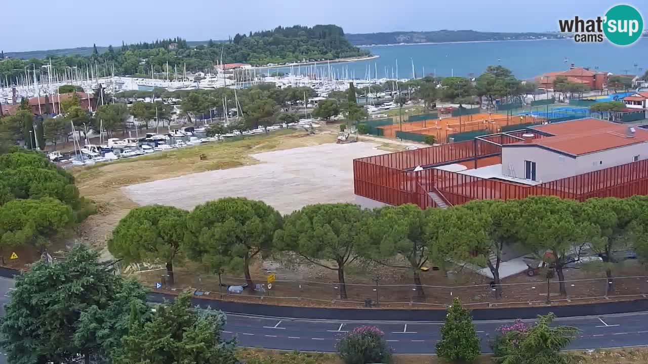 Portorož Live Webcam – view of the marina and tennis courts