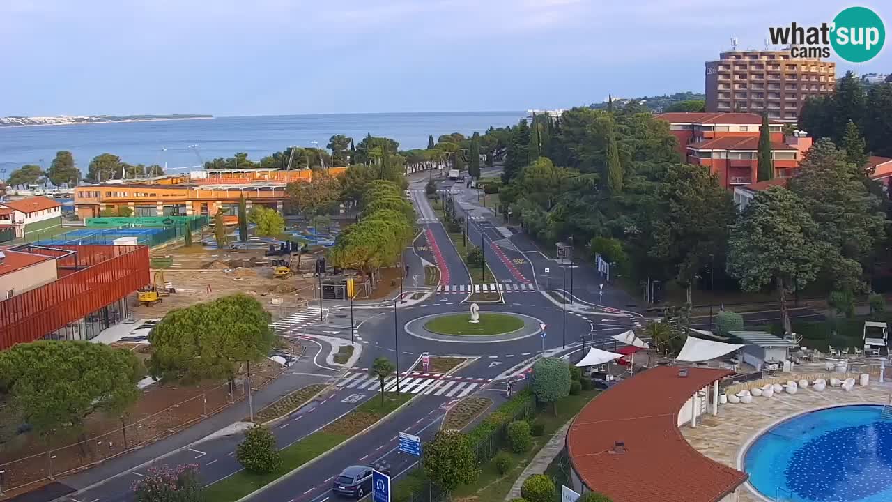 Portorož web kamera – pogled na marinu i teniške terene