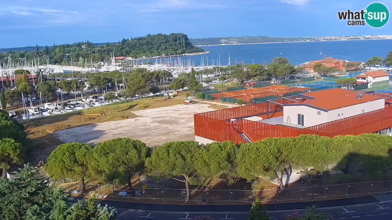 Portorož Live Webcam – view of the marina and tennis courts